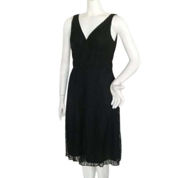 ADRIANNA PAPELL Lace Dress, 8, Evening/Cocktails, Black, Sleeveless, V-neck - Picture 4 of 13
